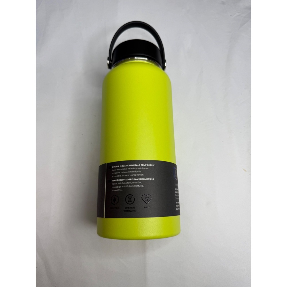 EXTREMELY RARE! Hydro Flask Wide Mouth With Straw Cap 32oz Citron - Picture 2 of 4